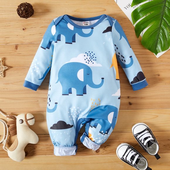 Boy's Animal Print Romper - Picture 1 of 3